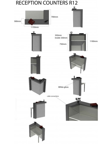 Salon Reception Desk - R12 Standard Bella Furniture Ireland 
