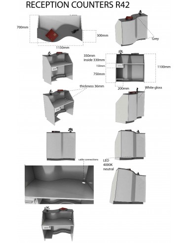 Salon Reception Desk - R42 Standard Bella Furniture Ireland