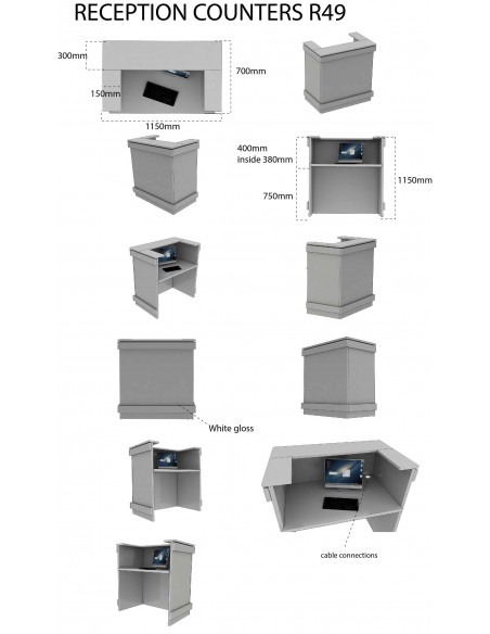 Salon Reception Desk - R49 Standard Bella Furniture Ireland