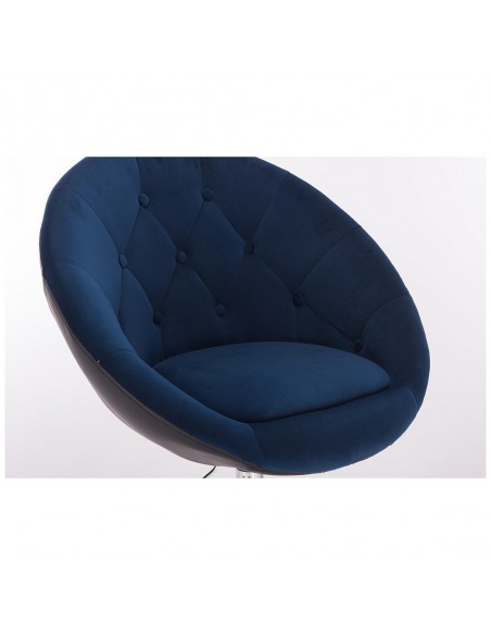 Hroove Salon Chair On Wheels - Black/Blue BFHR8516CK