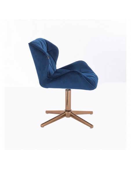 Copper Hroove Salon Chair - Blue Velour BFHR111CROSS