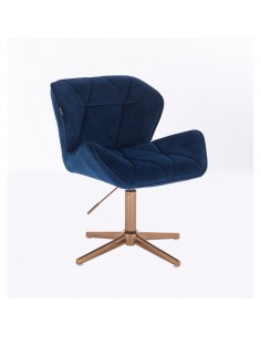 Copper Hroove Salon Chair - Blue Velour BFHR111CROSS