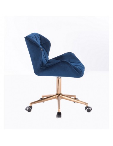 Copper Hroove Chair On Wheels - Blue Velour BFHR111K