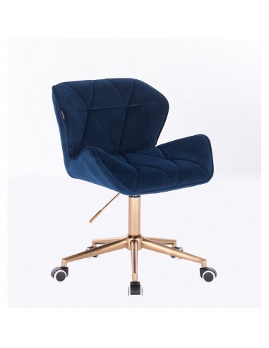 Copper Hroove Chair On Wheels - Blue Velour BFHR111K
