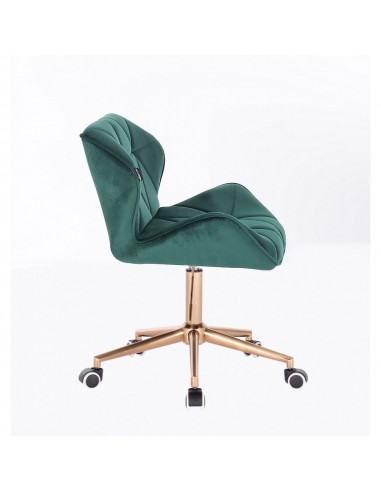 Copper Hroove Chair On Wheels - Green Velour BFHR111K