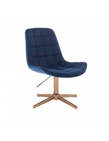Copper Hroove Salon Chair - Blue Velour BFHR590CROSS