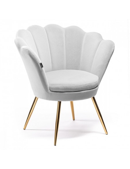 Hroove Salon Chair - White Velour BFHR1414