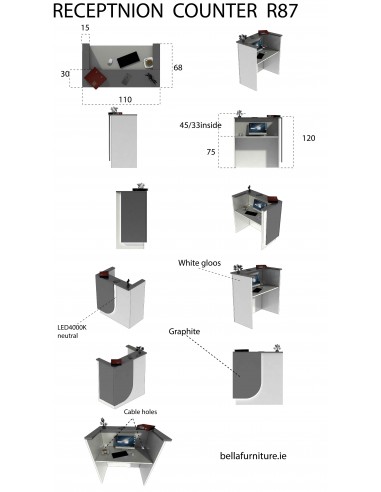 Salon Reception Desk - R87 Standard LED