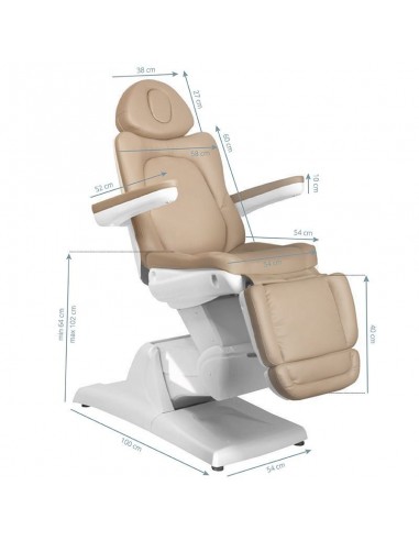 COSMETIC ELECTRIC CHAIR. AZZURRO 870 3 MOTOR CAPPUCCINO