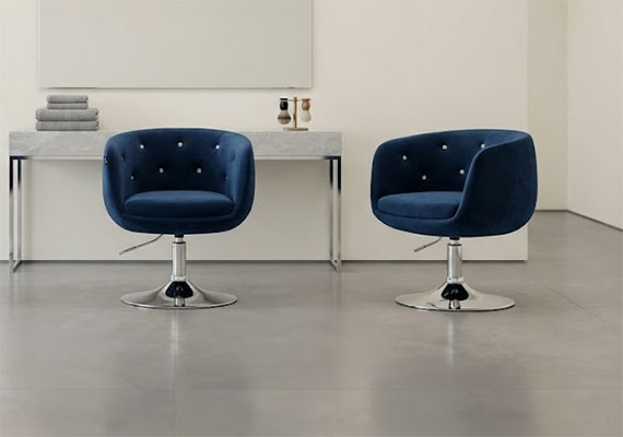 Occasional seating for salon waiting area and reception space