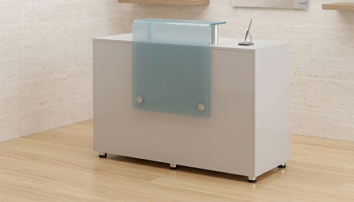 Retail display shelves showcasing beauty products in salon interior
